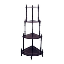 CoSoTower 39" Tall 4-Tier Wooden Standing Corner Shelf, Cherry Finish