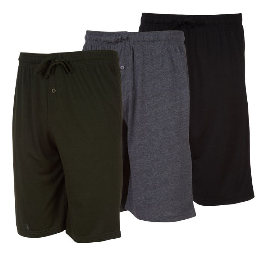 Daresay Mens Sleep Shorts, Mens Knit Short with Pockets and Adjustable Waist, up to size 3X