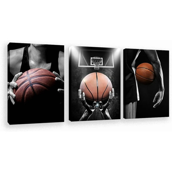 Hieng Basketball Canvas Wall Art Workout Sport Themed Home Dormitory Decor Minimalist Shoot Basket Artwork Picture for Gym Boy Bedroom Wall Decor Frameinch（Only canvas）