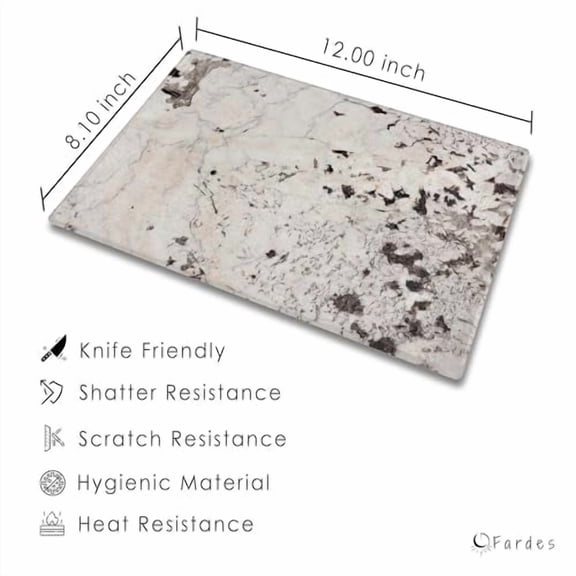 Tempered Glass Cutting Board for Kitchen Counter, Light Brown Cutting Board with Feet, Decorative Serving Tray, Dishwasher Safe, Aesthetic Cutting Board, Shatter and Heat Resistant