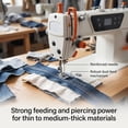 thumbnail image 4 of Industrial Sewing Machine, White 550W Servo Motor Lockstitch Machine with Full Set Table Stand, 5000s.p.m High Speed, Metal Frame, for Garment Factory and Tailor Shop, 4 of 7