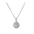 thumbnail image 2 of Women Necklace Layered Round Pendant Cubic Zirconia Neck Jewelry Daily Wear Gifting Lightweight Lady Clavicle Necklace, 2 of 8