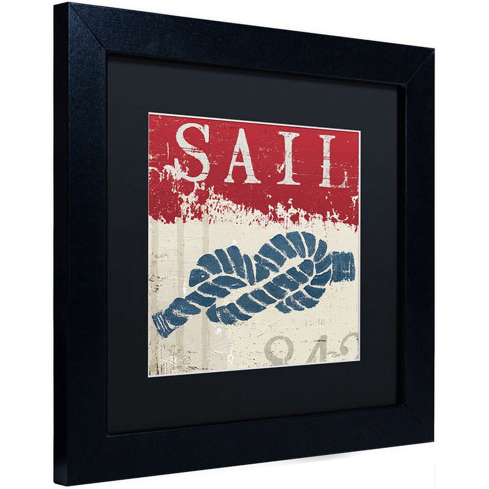 Trademark Fine Art "Nautical III Red" Canvas Art by Wellington Studio, Black Matte, Black Frame