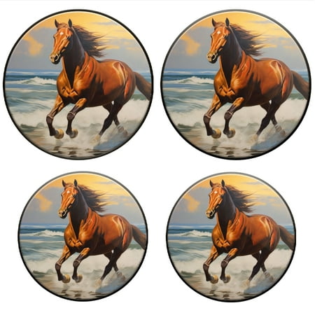 

Bahomeck Electric Stove Burner Covers Set Of 4 Brown Horse Is Running On The Beach Metal Gas Stove Burner Covers Protecting Gas Stoves 8 Inch And 10 Inch