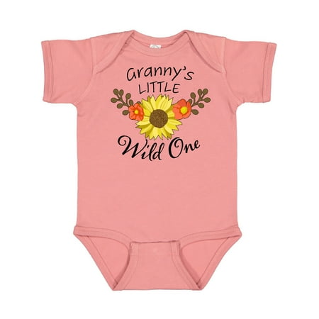 

Inktastic Granny s Little Wild 1 with Beautiful Sunflower Gift Baby Boy or Baby Girl Bodysuit