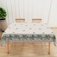 thumbnail image 4 of Duangreer Christmas Rectangle Tablecloth, Grey Grid Cartoon Holly Print Waterproof Wrinkle Resistant Table Cover for Party Picnic Decors, 60 x 84 Inch, 4 of 6