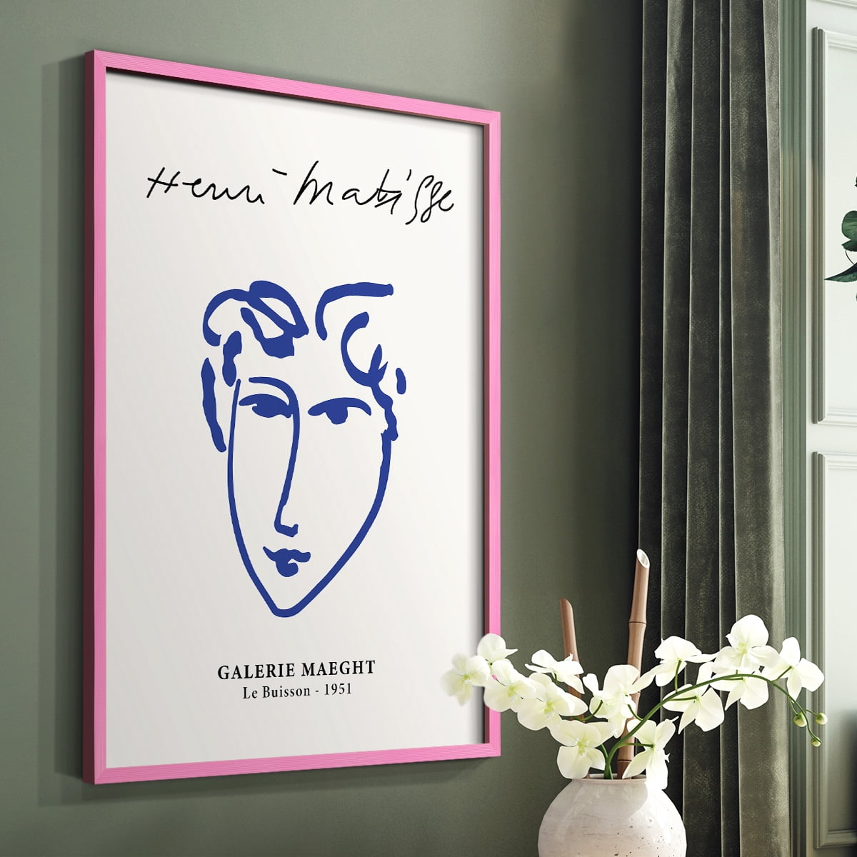 Matisse CVII Framed Print in Pink Solid Wood 8 x 10 Framed Print