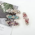 thumbnail image 2 of 4 Pack Luxury Glitter Sparkly Jeweled Gems Korean Decorative Crystal Rhinestone Flower Strong Metal French Barrettes Snap Alligator Hair Clips Headpieces Accessories for Women Girls, 2 of 7