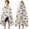thumbnail image 3 of Cartoon Construction Vehicles Roads Hooded Bath Towel，60"x35" for Ages 3 To 12 Kids, Quick Dry Lightweight Soft Microfiber Hood Beach Towel Cover Up for Kids, 3 of 7