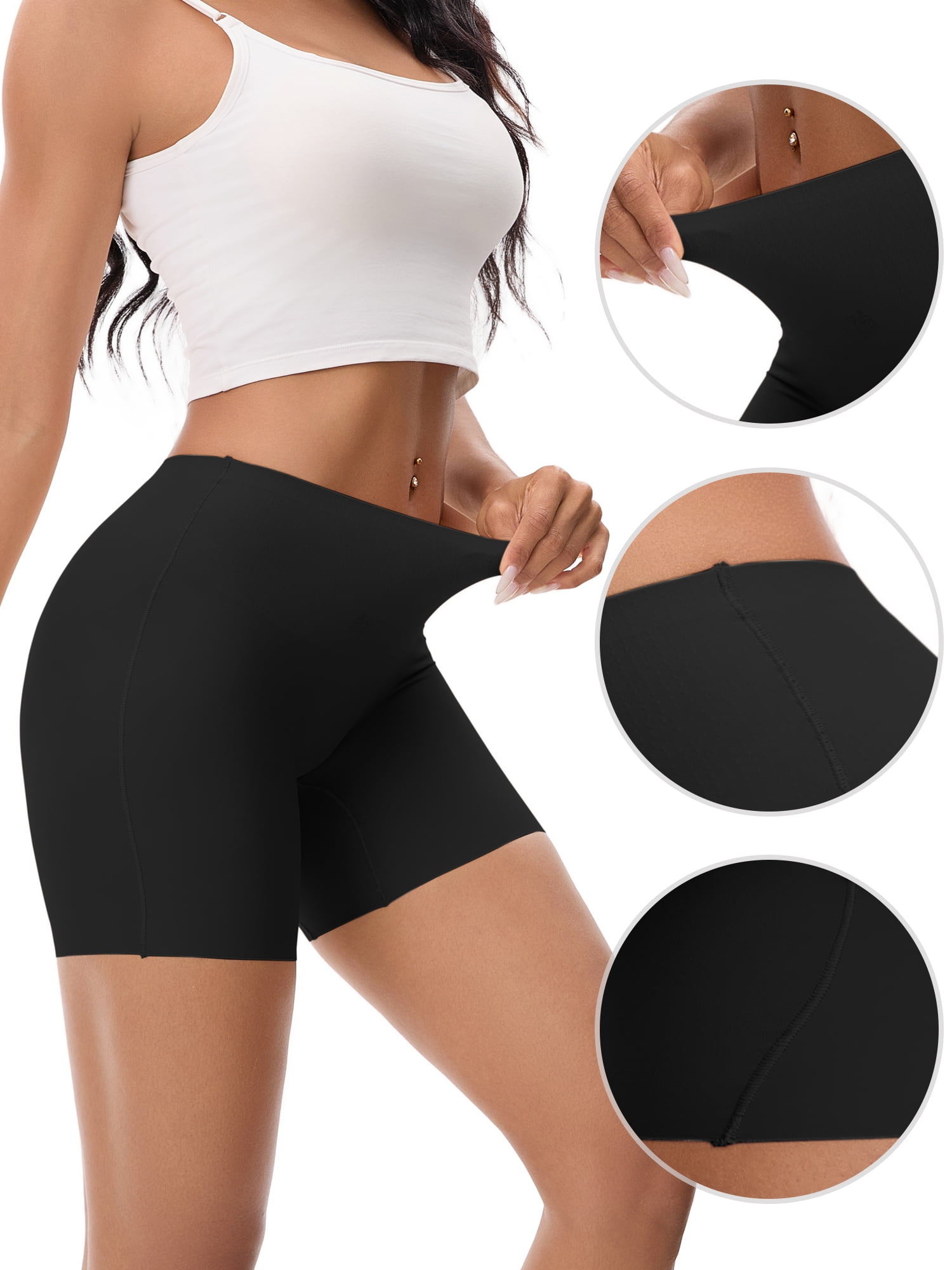 Unique Bargains Seamless Shapewear Slip Shorts Slimming Underwear S Black