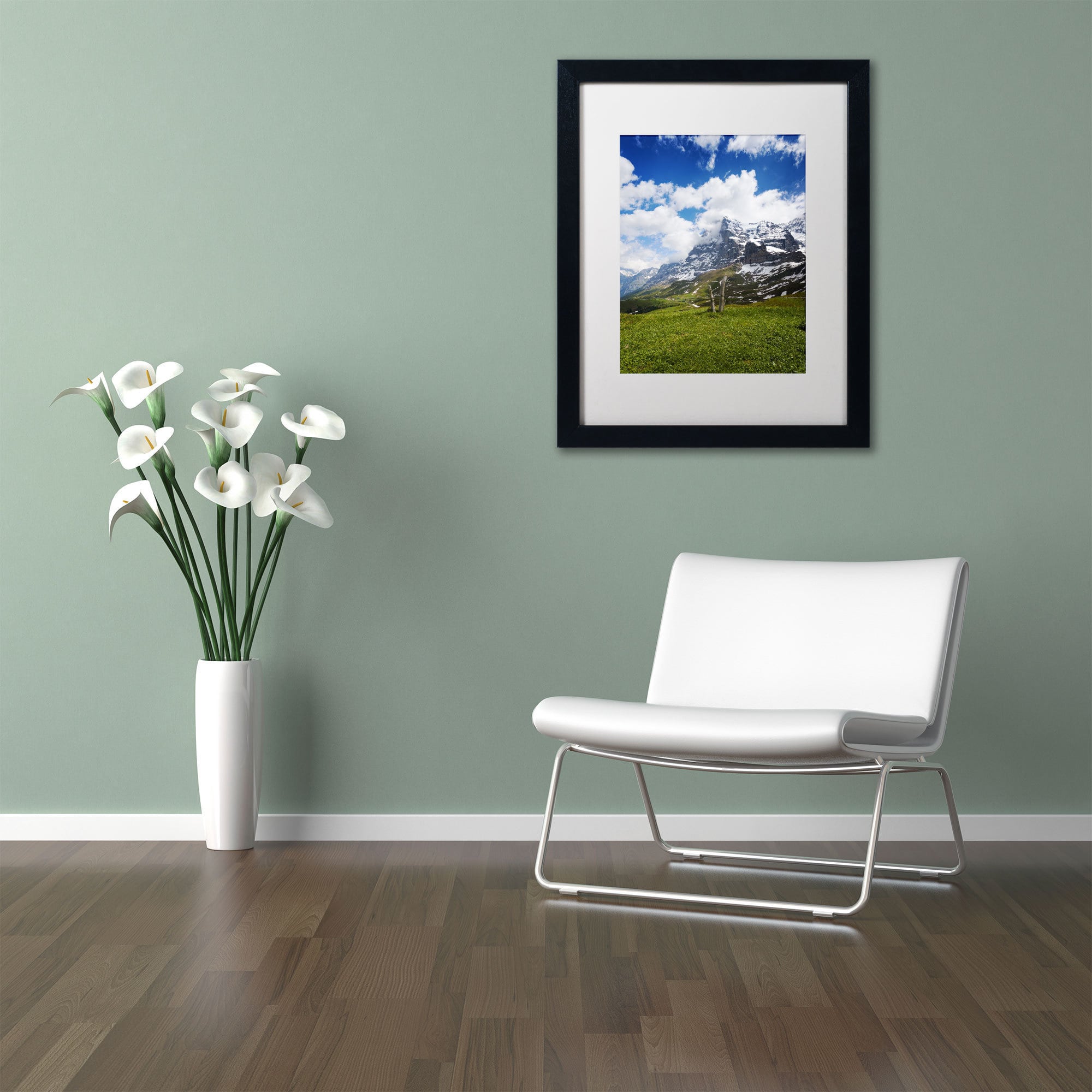 "Monch Switzerland" Canvas Art by Philippe Sainte-Laudy, White Matte, Black Frame