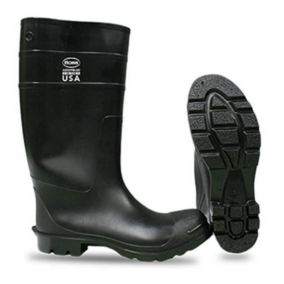 Boss Manufacturing 257029 16 in. PVC Knee Plain Toe Boot&#44; Black - Size 11