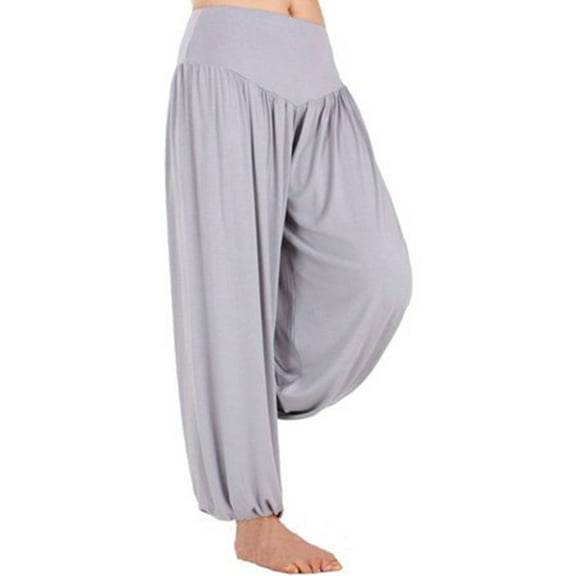 SAYFUT Women's Super Soft Yoga Pilates Pants Harem Hippie Palazzo Wide Leg Long Loose Baggy Casual Trousers