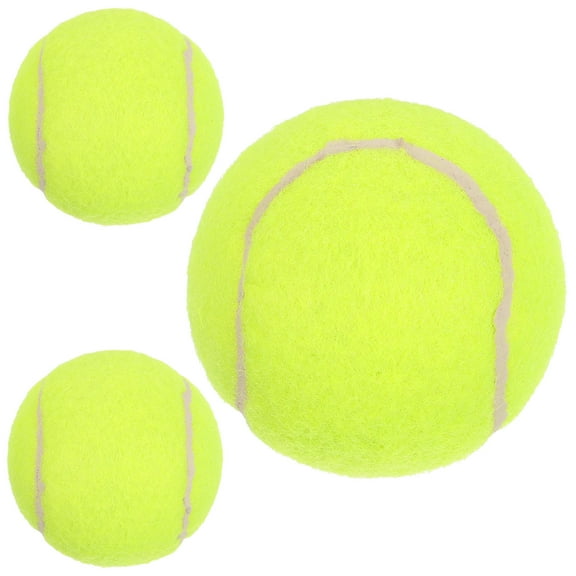 Professional Tennis Balls for Outdoor Sports 3Pcs Green Rubber Practice Balls for Self Training