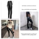 thumbnail image 5 of Pantalones De Cintura Alta, Dobladillo Con Abertura, Corte Entallado, Elegantes, Largos, Aspecto De Cuero De Imitación, Pantalones De Mujer Negro Negro S, 5 of 6
