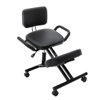 Ergonomic Kneeling Chair, Office Home Chair with Adjustable Height for Posture Correct, Bad Backs & Neck Pain Relieving, Spine Tension -Thick Comfortable Cushion,Black