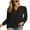 08-Black, variant on JWD Women's Casual V-neck Shirt Office Long Sleeve Bubble Cuff Four Seasons Top Dark Pink Large