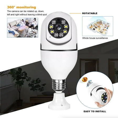 

SAYFUT 360° 1080P IP E27 Light Bulb Camera Wi-Fi IR Night Smart Home Wireless Security