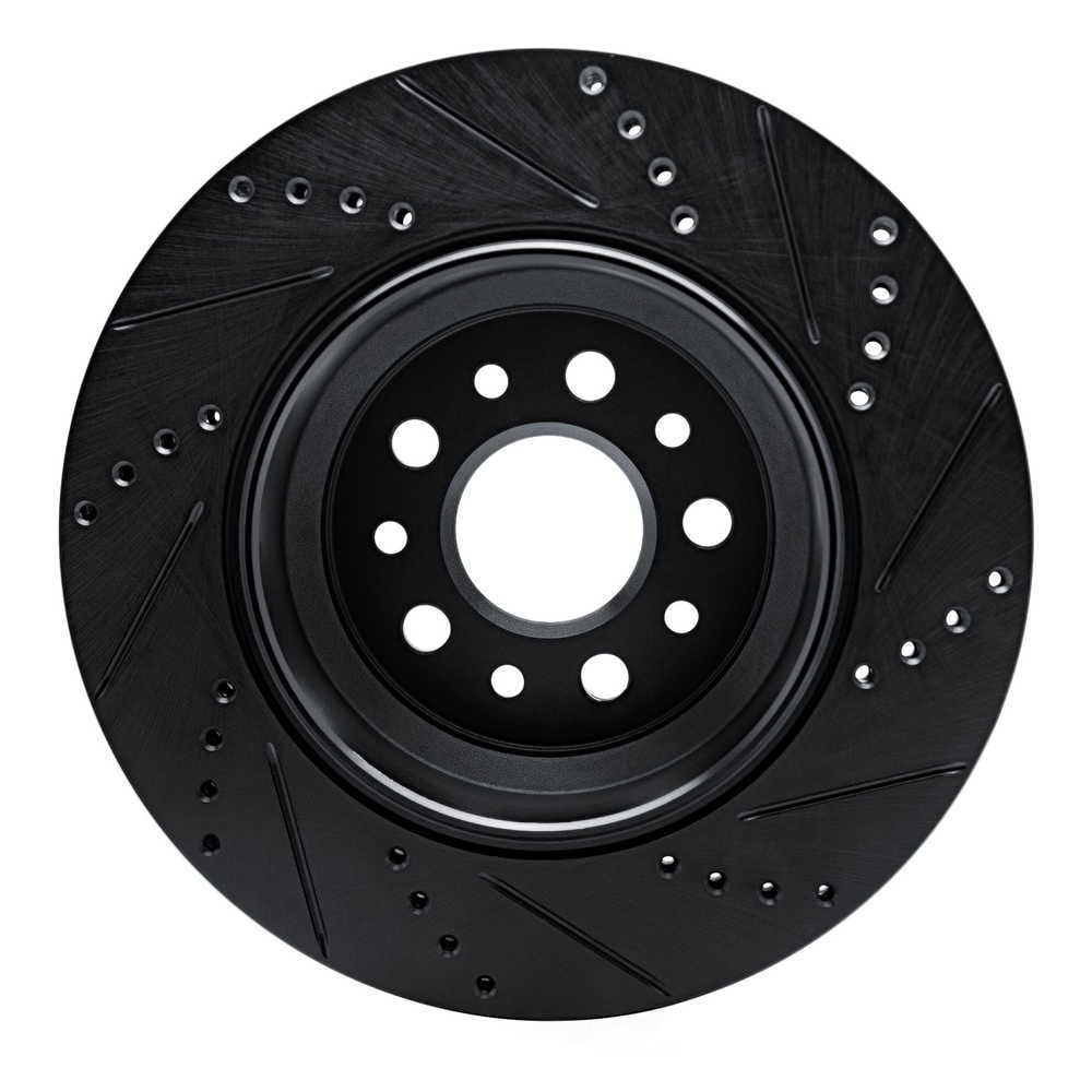 Dynamic Friction Company 633-79003L DFC Brake Rotor - Drilled And Slotted - Black