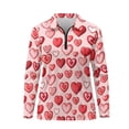 thumbnail image 2 of Uorisanigo Cute Love Heart Womens Long Sleeve Golf Shirt Versatile Stylish Athletic Polo Workout Tops 1/4 Zipper Tennis Tops for Tennis Hiking & Outdoor Sports, 2 of 7