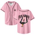 thumbnail image 1 of Werenoi Maillot de Baseball Pyramide 2 Merch Col en V pour Femmes et Hommes Manches Courtes Mode Urbaine, TG, Rose, 1 of 3