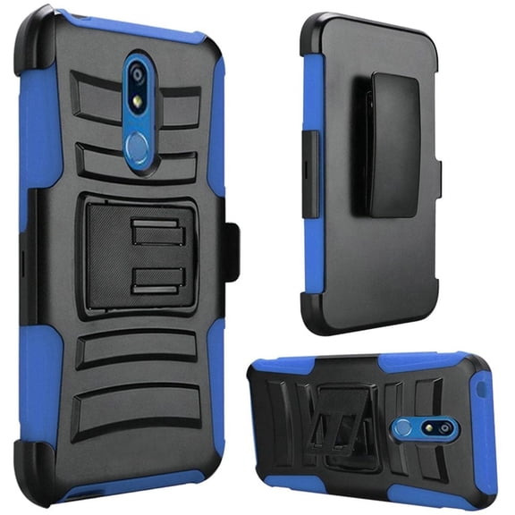 GSA Car Armor Holster Case Kickstand For LG K40/LG Harmony 3 - Black/Blue