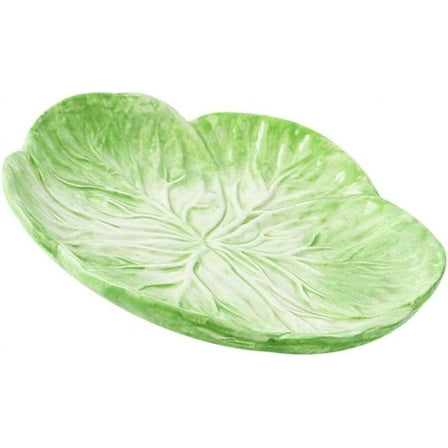 CATPAN Cabbage Dinner Plate Ceramic Sushi Dish Flower Shape Platter Trays Snack Platter Appetizer Plates Food Plate Porcelain Serving Trays For Steak Seafood Dessert Green
