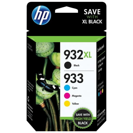UPC: 0889894153616 | HP 932XL/933 High Yield Black and Standard Cyan  Magenta  Yellow Color Ink Cartridges