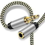 Hanprmee 3.5mm AUX Stereo Extension Audio Cable 3.5mm Stereo Jack Male to Female, Stereo Jack Cord for Phones, Headphones, Speakers, MP3 Players and More(25Ft).