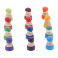 thumbnail image 4 of Juguete de bloques preescolares, figuras de personas de madera con forma de bloques de construcción de madera, juguete de bloques de madera, verdadera excelencia, 4 of 8
