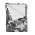 thumbnail image 2 of Camouflage Soft Flannel Fleece Throw Blanket, Monochrome Attire Pattern Camouflage Inside Vegetation Fashion Design Print, Cozy Plush for Indoor and Outdoor Use, 60" x 80", Grey Coconut, by Ambesonne, 2 of 5