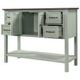 thumbnail image 2 of Console Tables for Entryway, Kitchen Sideboard Buffet with 4 Drawers and Cabinets, 45" (L) Entrance Table in Hallway, Solid Wood Green Contemporary Sofa Tables with Storage Shelf, JA1308, 2 of 9
