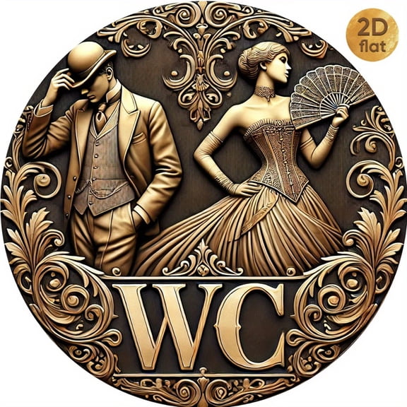 HELLOYOUNG Vintage Victorian Style 2D Decor 1 Pc Elegant Pattern Design Easy to Install Bar/Cafe/Room Decor Gift Friends Family Decor 1PC