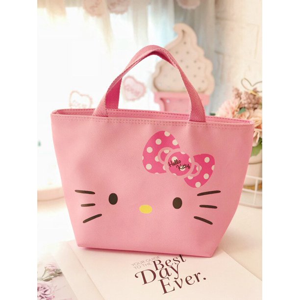 Sanrio-fiambrera ligera Hello Kitty, bolsa aislante, engrosada, aislada, Bento, bolsas térmicas para comida, Picnic xuanjing unisex