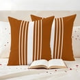 thumbnail image 3 of Burnt Orange White Stripe Outdoor Waterproof Pillow Covers, Modern Rustic Vertical Striped Decorative Square Throw Pillowcase Sofa Cushion Sham for Patio/Couch/Chair, 26"x26" 2 Pack, 3 of 8