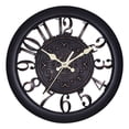 thumbnail image 1 of Reloj de pared 11 pulgada movimiento silencioso que no hace tictac a decoración del hogar / pared, de leer, decorar dormitorio Negro SM SunniMix Reloj de pared retro, 1 of 7