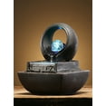 thumbnail image 3 of Indoor fountain desktop fountain mini waterfall fountain relaxing water feature feng shui zen meditation desktop fountain with rolling ball for home office interior space decoration, 3 of 6