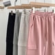 thumbnail image 2 of Pantalones de trabajo grises para mujer, pantalones deportivos casuales de otoño e invierno, pantalones anchos sueltos y afelpados para mujer, 2 of 3