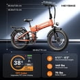 thumbnail image 4 of Heybike Mars 3.0 Electric Bike for Adults, 750W Rated Motor Foldable Ebike with 48V 13AH Removable Battery, 20" Fat Tire Electric Bicycles, Up to 28 MPH & NFC Unlock, UL2849, Orange, 4 of 11