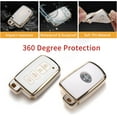 thumbnail image 4 of LAICAIW pour Toyota Porte-Clés avec Lanière, Coque de Clé Compatible avec Toyota Avalon Camry Corolla RAV4 Sequoia Highlander 4 Boutons Porte-Clés Intelligent, 4 of 6