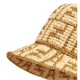 thumbnail image 4 of Fendi FF Motif Woven Metallic Gold and Natural Raffia Crochet Bucket Hat, 4 of 5