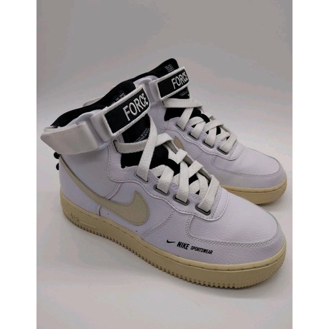 Ni - ke Ni - ke Air Force 1 High Utility Retro White Black Cream AJ7311-100 Women's 8