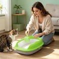 thumbnail image 6 of Semi-Enclosed Splash-Proof Cat Litter Box with Scoop, Low-Entry for Kittens, Spacious Interior, Easy-Clean, Eco-Friendly Material, Non-Slip Base, 6 of 6