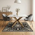 thumbnail image 3 of ODIKA 5'x7' Washable Area Rug Non-Slip, Chair-Friendly Oriental Vintage Floral With Boho Medallion And Scroll Frame for Dining Room, Under Table, Home Office, 3 of 7