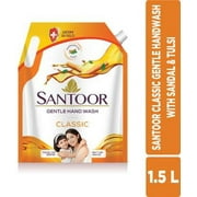 Santoor by Wipro Classic Gentle with Goodness of Sandalwood & Tulsi Hand Wash Pouch(1.5 L)