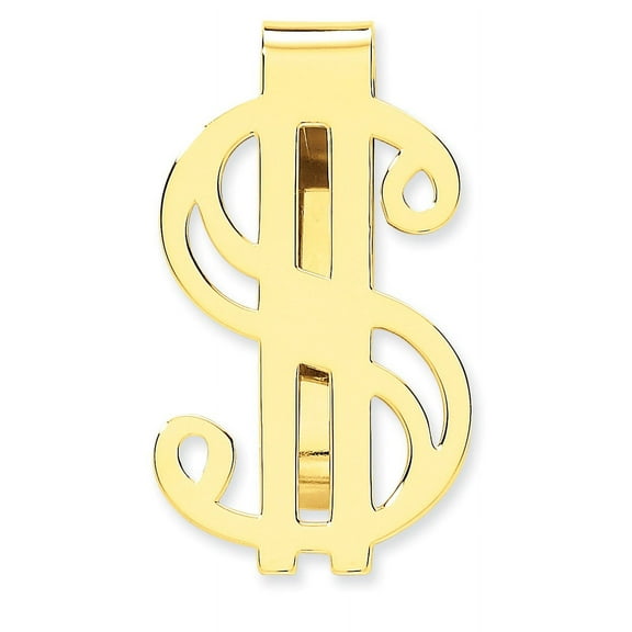 14K Yellow Gold Dollar Sign Polished Money Clip (46 X 25) Made In United States mc18