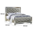 thumbnail image 5 of Benzara Reva Upholstered Faux Leather & Wood Queen Size Bed in Gray, 5 of 5