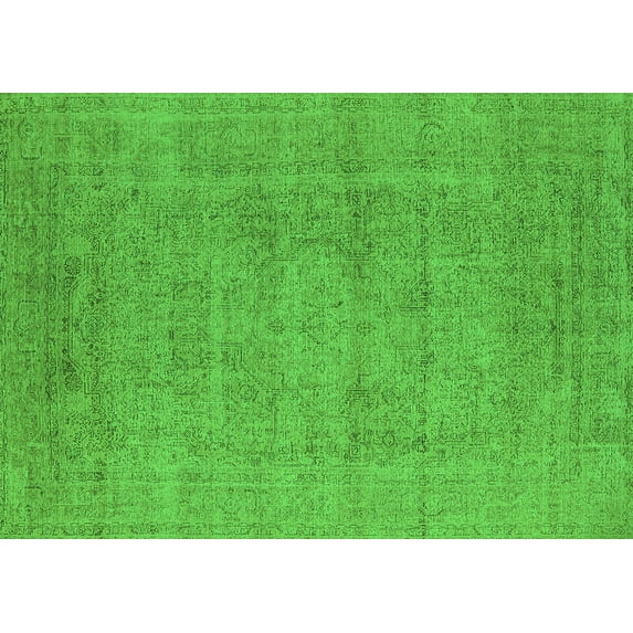 Ahgly Company Indoor Rectangle Oriental Green Industrial Area Rugs, 4' x 6'