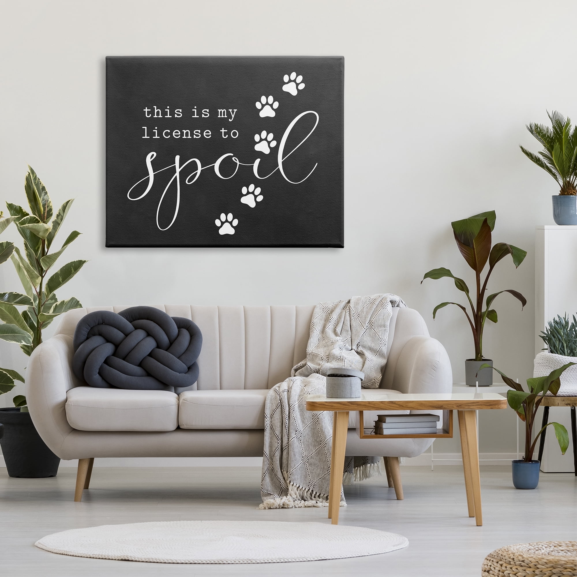 Stupell Industries License To Spoil Walking Paw Prints Animal Pet Graphic Art Gallery Wrapped Canvas Print Wall Art, Design by Lettered and Lined