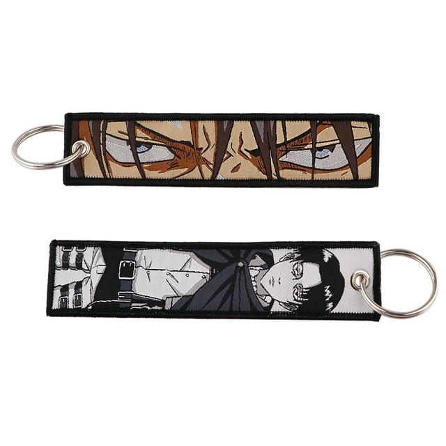 Anime Key Tag Japanese Embroidery Jet Tag Cars Keychain Men Women Key Ring Holder Jewelry Accessories Gift 1PCS 12